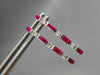 .65CT DIAMOND & AAA RUBY 14KT WHITE GOLD ROUND & BAGUETTE HOOP HANGING EARRINGS