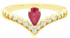 .82CT DIAMOND & AAA RUBY 14KT YELLOW GOLD PEAR SHAPE & ROUND CROWN FUN RING