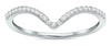 ESTATE .13CT DIAMOND 14KT WHITE GOLD CLASSIC ROUND V SHAPE BUTTERFLY LOVE RING