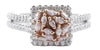 .72CT WHITE & PINK DIAMOND 18KT WHITE & ROSE GOLD MARQUISE & ROUND SQUARE RING