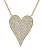 ESTATE .44CT DIAMOND 14KT YELLOW GOLD 3D CLASSIC PAVE HEART FUN LOVE NECKLACE
