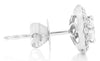 ESTATE .70CT DIAMOND 14KT WHITE GOLD ROUND CLASSIC FILIGREE FLOWER STUD EARRINGS