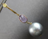 LARGE 1.2CT & AAA AMETHYST & AAA GREY TAHITIAN PEARL 18KT YELLOW GOLD EARRINGS