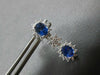 2.31CT DIAMOND & AAA SAPPHIRE 18K WHITE GOLD OVAL & ROUND DOUBLE FLOWER EARRINGS