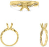 .16CT DIAMOND 14KT YELLOW GOLD ROUND 4 PRONG INFINITY SEMI MOUNT ENGAGEMENT RING