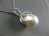 ESTATE LARGE .54CT DIAMOND AAA SOUTH SEA PEARL 14KT WHITE GOLD PALM TREE PENDANT