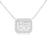 .82CT DIAMOND 14KT WHITE GOLD 3D ROUND & BAGUETTE INVISIBLE SQUARE LOVE NECKLACE