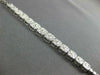ESTATE 1.28CT DIAMOND 18K WHITE GOLD CLUSTER ROUND SQUARE SEMI ETERNITY BRACELET
