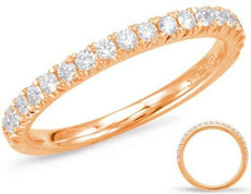 .32CT DIAMOND 14KT ROSE GOLD 3D CLASSIC ROUND PAVE COMFORT FIT ANNIVERSARY RING