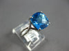 3.56CT DIAMOND & AAA BLUE TOPAZ 14KT WHITE GOLD 3D CUSHION & ROUND INFINITY RING