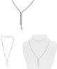 ESTATE 2.75CT DIAMOND 14K WHITE GOLD ROUND DOUBLE TEAR DROP LARIAT LOVE NECKLACE