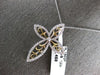 ESTATE 1.06CT DIAMOND 14KT TWO TONE GOLD 3D OPEN FILIGREE CROSS FLOATING PENDANT