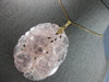 ANTIQUE EXTRA LARGE AAA PINK QUARTZ 14K YELLOW GOLD 3D HANDCARVED PENDANT #27748