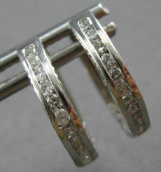 .35CT DIAMOND 18K WHITE GOLD ROUND FILIGREE SQUARE FLORAL HUGGIE EARRINGS #28013