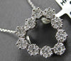 .50CT DIAMOND 14KT WHITE GOLD 3D MULTI FLOWER HEART SHAPE LOVE FLOATING PENDANT