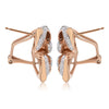 LARGE 1.08CT DIAMOND 14K ROSE GOLD 3D MULTI LEAF FLOWER CLIP ON HANGING EARRINGS