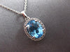 1.67CT DIAMOND & AAA BLUE TOPAZ 14KT WHITE GOLD 3D OVAL & ROUND FLOATING PENDANT