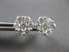 ESTATE LARGE 1.50CT DIAMOND 14KT WHITE GOLD FLOWER INVISIBLE SCREWBACK EARRINGS