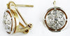 .35CT DIAMOND 14KT YELLOW GOLD FLOWER ETOILE CIRCULAR CLIP ON HANGING EARRINGS
