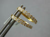 ESTATE .53CT DIAMOND 18KT YELLOW GOLD 3D CLASSIC OVAL HUGGIE HANGING EARRINGS