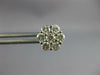 ESTATE 1.48CT DIAMOND 14KT WHITE GOLD 3D CLASSIC ROUND FLOWER STUD EARRINGS