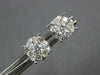 ESTATE .71CT DIAMOND 14KT WHITE GOLD 3D CLASSIC CLUSTER INVISIBLE STUD EARRINGS