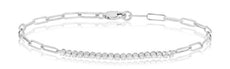 .27CT DIAMOND 14K WHITE GOLD 3D CLASSIC FLEXIBLE FOUR PRONG OVAL BANGLE BRACELET