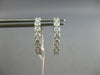 1.45CT DIAMOND 14KT WHITE GOLD 3D ROUND INSIDE OUT OVAL HUGGIE HANGING EARRINGS