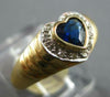 .43CT DIAMOND AND AAA SAPPHIRE 14KT 2 TONE GOLD 3D HEART SHAPE & ROUND LOVE RING