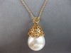 LARGE .10CT DIAMOND & AAA SOUTH SEA PEARL 18KT ROSE GOLD OPEN FILIGREE PENDANT