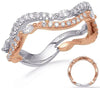 ESTATE .47CT DIAMOND 14K WHITE & ROSE GOLD 2 ROW ROUND & MARQUISE SHAPE FUN RING