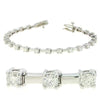 3.0CT DIAMOND 14K WHITE GOLD ROUND MATTE & SHINY BY THE YARD BAR TENNIS BRACELET