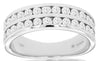1.0CT DIAMOND 14KT WHITE GOLD ROUND CHANNEL 2 ROW SEMI ETERNITY ANNIVERSARY RING