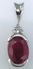 ESTATE 1.38CT DIAMOND & AAA RUBY 14K WHITE GOLD 3D OVAL & ROUND FLOATING PENDANT