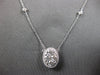 LARGE .67CT DIAMOND 18K WHITE GOLD INVISIBLE OVAL HALO BY THE YARD LOVE NECKLACE