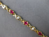 2.66CT DIAMOND & AAA RUBY 14KT YELLOW GOLD ROUND & OVAL XO LOVE TENNIS BRACELET