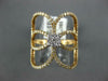 ESTATE LARGE .60CT DIAMOND 18KT WHITE & ROSE GOLD 3D FLOWER LOVE KNOT FUN RING