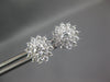 ESTATE .83CT DIAMOND 18KT WHITE GOLD 3D CLASSIC FLOWER STUD EARRINGS