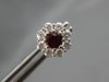 ESTATE .96CT DIAMOND & AAA RUBY 14KT WHITE GOLD 3D CLASSIC FLOWER STUD EARRINGS