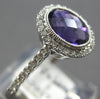 1.39CT DIAMOND & AAA AMETHYST 14KT WHITE GOLD 3D OVAL & ROUND FILIGREE LOVE RING