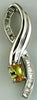 .72CT DIAMOND & AAA YELLOW SAPPHIRE 14KT WHITE GOLD OVAL & BAGUETTE FUN PENDANT