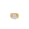 ESTATE .42CT DIAMOND 18KT 2 TONE GOLD CLASSIC ROUND PAVE SQUARE SNAKE FUN RING