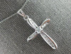 ESTATE LARGE .40CT DIAMOND 14K WHITE GOLD INFINITY CROSS FLOATING PENDANT #27676