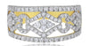 ESTATE .85CT DIAMOND 14KT YELLOW GOLD OVAL GEOMETRICAL FLOWER ANNIVERSARY RING