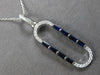 .77CT DIAMOND & AAA SAPPHIRE 14K WHITE GOLD 3D BAGUETTE & ROUND FLOATING PENDANT