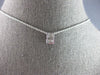 .23CT DIAMOND 14KT WHITE GOLD 3D BAGUETTE CLUSTER RECTANGULAR FLOATING PENDANT