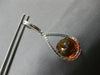 LARGE 4.70CT DIAMOND & AAA CITRINE 14KT WHITE GOLD ROUND HUGGIE HANGING EARRINGS