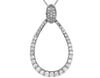 .66CT DIAMOND 14KT WHITE GOLD ROUND GRADUATING TEAR DROP LOVE FLOATING PENDANT