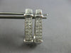 ESTATE LARGE 1.02CT DIAMOND 14K WHITE GOLD PRINCESS OVAL HUGGIE HANGING EARRINGS