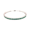2.23CT DIAMOND & AAA EMERALD 18KT WHITE GOLD 3 ROW SEMI ETERNITY BANGLE BRACELET